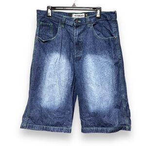 Vintage Y2K Roadblock Dark Wash Faded Denim Shorts Men’s Size 34 Jorts